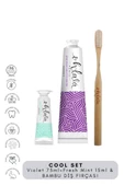 Ohlala Violet mint 75 ml+Fresh Mint 15 ml+Bambu Diş Fırçası Diş bakım Set - 1