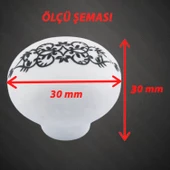 Hanımeli Kulp Beyaz Polimer Düğme Kulp Mantar Mobilya Mutfak Dolabı Çekmece Kulbu Kulpları - 2