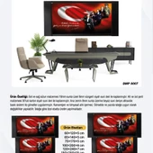 DERİ ÜZERİ UV BASKILI ÇERÇEVELİ MAKAM ATATÜRK PANOSU 6-150*250 - 1