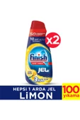 Finish Hepsi Bir Arada Bulaşık Makinesi Deterjanı Sıvı Jel Limon 2000 ml (1000 ML X 2'Lİ) - 1