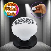 Hanımeli Kulp Beyaz Polimer Düğme Kulp Siyah Tablalı Mobilya Mutfak Dolabı Çekmece Kulbu Kulpları thumbnail 1