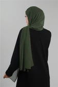 Haki Düz Klasik Şal Şifon Dikişli 202112_09 - 3