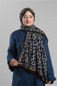Beyaz Desenli Şal Kesik Elyaf Dijital Baskılı Pamuksu Leopar 202116_42 thumbnail 1