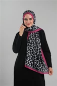 Fuşya Desenli Şal Kesik Elyaf Dijital Baskılı Pamuksu Leopar 202116_20 thumbnail 1