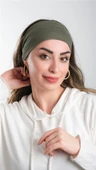 Haki Bandana Saç Bandı Viskon Düz 3012_09 - 1