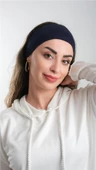 Lacivert Bandana Saç Bandı Viskon Düz 3012_02 - 1