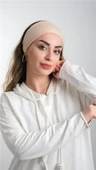 Sütlü Kahve Bandana Saç Bandı Viskon Düz 3012_26 - 1