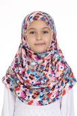 Bebe Mavisi Pratik Hazır Geçmeli Genç Tesettür Bone Jakar Desenli Pileli Kendinden Boneli 2407_11 thumbnail 1