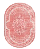 Brillant Latex Oval Kaymaz Taban Halı-FİRUZE HLE11314.804-(130x190) - 2