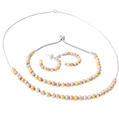 925 Ayar Gümüş Dorika Kolye Küpe Bileklik Set - 1