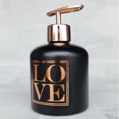 Love Sıvı Sabunluk Gold Detaylı Dekoratif Banyo WC Sabun Pompası - 3