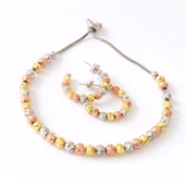 925 Ayar Gümüş Dorika Kolye Küpe Bileklik Set - 4