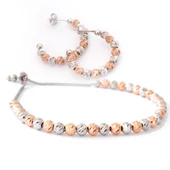 925 Ayar Gümüş Dorika Kolye Küpe Bileklik Set - 5