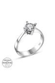 Sertifikalı Swarovski 5 mm Tektaş 925 Gümüş Yüzük - 2