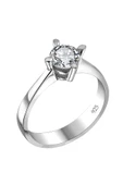 Sertifikalı Swarovski 5 mm Tektaş 925 Gümüş Yüzük - 1