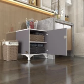 Kenzlife kilitli dolap rana39 gri 47*39*39 banyo dolabı hazır mutfak ofis kiler kitaplık evrak ayaklı thumbnail 1