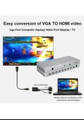 Concord VGA to HDMI CABLE + AUX VGA Dönüştürücü Adaptör HTV - 5