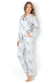 DoReMi Blue Grace Uzun Kollu Bayan Pijama Takımı - 1
