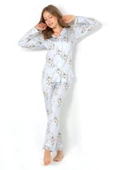 DoReMi Blue Grace Uzun Kollu Bayan Pijama Takımı - 6