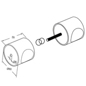 Kale Metal Topuz Kol Cam Kapı Kolu thumbnail 2