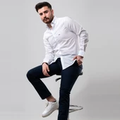 DORSS SLİMFİT DESENLİ GOFRE KUMAŞ ERKEK GÖMLEK - 5