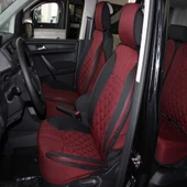 Lüx Oto Koltuk Minderi Full Set Takım -Kırmızı/Siyah Renk Takmatik Pratik - 1