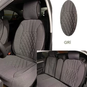 Oto Koltuk Minderi Full Set Takım - Gri Renk Takmatik Pratik - 1