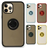 iPhone 12 / 12 Pro Kılıf Montrea Ring Yüzük Stantlı Kapak thumbnail 1