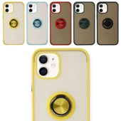 iPhone 12 Mini Kılıf Montrea Ring Yüzük Stantlı Kapak - 1