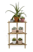 Asudehome Saksı Standı Bahçe 3 Raflı Saksılık Çiçek Rafı Ahşap Saksılık Çiçeklik No4 - 4