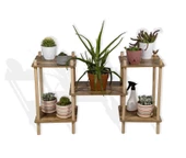 Asudehome Saksı Standı Bahçe 5 Raflı Saksılık Çiçek Rafı Ahşap Saksılık Çiçeklik No3 - 4
