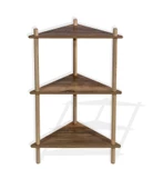 Asudehome Saksı Standı Bahçe 3 Raflı Saksılık Çiçek Rafı Ahşap Saksılık Çiçeklik No4 - 6
