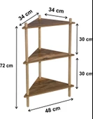 Asudehome Saksı Standı Bahçe 3 Raflı Saksılık Çiçek Rafı Ahşap Saksılık Çiçeklik No4 - 5