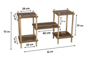 Asudehome Saksı Standı Bahçe 5 Raflı Saksılık Çiçek Rafı Ahşap Saksılık Çiçeklik No3 - 5