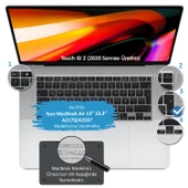 Macbook Air M1 13inç Klavye Koruyucu (Türkçe Q) Touchıd'li A2179 A2337 ile Uyumlu - 2