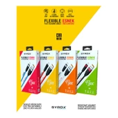 Syrox 2.1A Micro Flexible Yassı Silikon Şarj & Data Kablo 1.1M C99 - 1