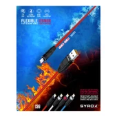 Syrox 2.1A Micro Flexible Yassı Silikon Şarj & Data Kablo 1.1M C99 - 3