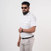 DORSS CEPLİ RAHAT KESİM KISA KOL ERKEK GÖMLEK thumbnail 3