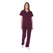 Şensel, Kadın Hastane Takım, V Yaka, Bordo -48E1115- İş Elbisesi - 1