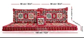 Shark Anatolia Bergama Şark Köşesi İkili Sedir Takımı Kırmızı - 4