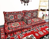 Shark Anatolia Bergama Şark Köşesi İkili Sedir Takımı Kırmızı - 3