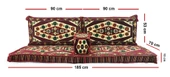 Shark Anatolia Yörük Şark Köşesi İkili Sedir Takımı Bordo - 4