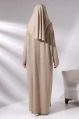 Tek Parça Namaz Elbisesi - Seccade - Tesbih - İbadet Seti - Vizon - 5