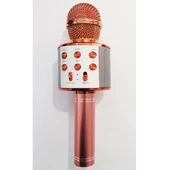 Karaoke Mikrofon Bluetooth Hoparlör Usb Sd Kart ve Aux Girişli - Rose Gold - 2