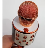 Karaoke Mikrofon Bluetooth Hoparlör Usb Sd Kart ve Aux Girişli - Rose Gold - 6