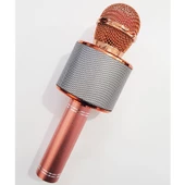 Karaoke Mikrofon Bluetooth Hoparlör Usb Sd Kart ve Aux Girişli - Rose Gold - 4