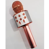 Karaoke Mikrofon Bluetooth Hoparlör Usb Sd Kart ve Aux Girişli - Rose Gold - 1