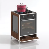 Kenzlife ankastre modülü kabini altın3 cvz fırın ocak dolabı kapaklı ayaklı thumbnail 2