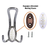 4 ADET Seçil Krom Metal Portmanto Vestiyer Duvar Dolap Elbise Mobilya Kapı Askısı Askılığı - 3