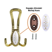 4 ADET Seçil Gold Altın Metal Portmanto Vestiyer Duvar Dolap Elbise Mobilya Kapı Askısı Askılığı - 3